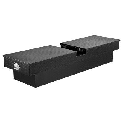 Verktygslåda för Crossover Truck, 70x20x13 tum, Kraftig verktygslåda i aluminium med diamantstruktur, Verktygslåda för pickup-flak, husbilssläpvagn, Vattentät förvaringsorganisatör med lås, nycklar, sidohandtag, svart