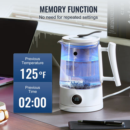 Vätgasvattenkannagenerator, 1,5 l / 52,8 oz stor kapacitet vätgasgenerator vattenkokare, SPE- och PEM-teknik, vätgasrik vattenjonisator för bryggning av kaffe eller te