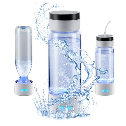Hydrogen Water Bottle Generator, 380 ml/ 379.9 g Capacity Portable Hydrogen Water Maker, SPE Technology Hydrogen Rich Water Ionizer Machine with Nasal Inhalation Tube and Self-Cleaning