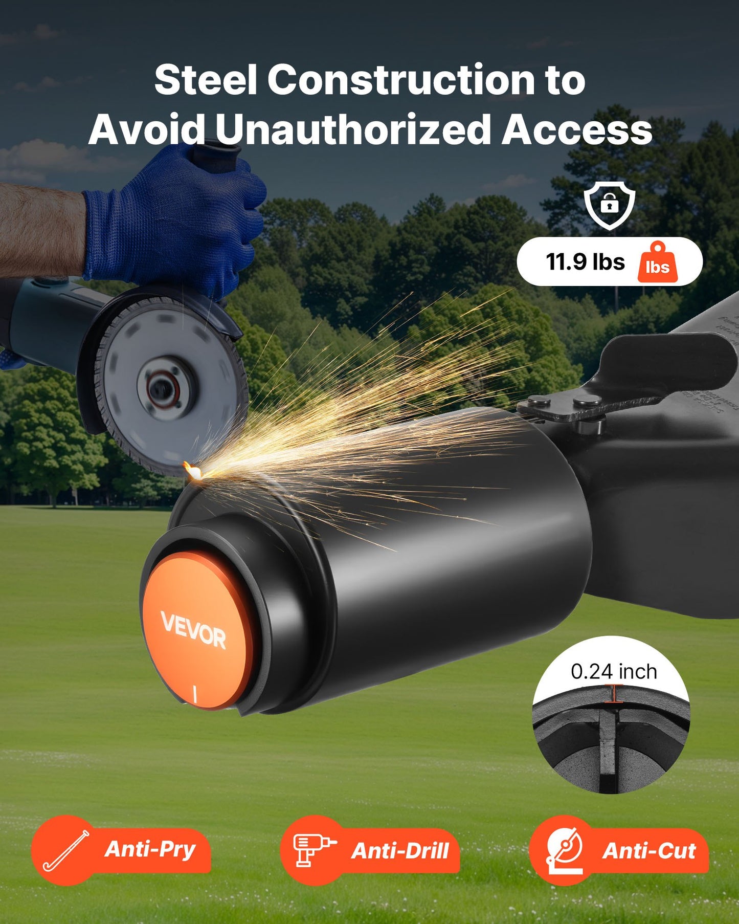 Trailer Lock, Fits 50.6 & 58.6 mm Bulldog Trailer Couplers, Heavy Duty Hitch Lock with 3 Keys Secures Security Chains, Corrision-resistant, Anti-Theft RV Trailer Locks for RV, Trailer, Boat