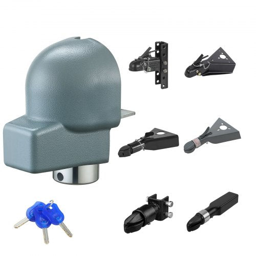 Trailer Coupler Lock, Fits 58.6 mm Cast/Bulldog Trailer Couplers, Heavy Duty Trailer Hitch Lock with 3 Keys, Corrision-resistant, Anti-Theft Coupler Ball Locks for RV, Trailer, Boat, Black
