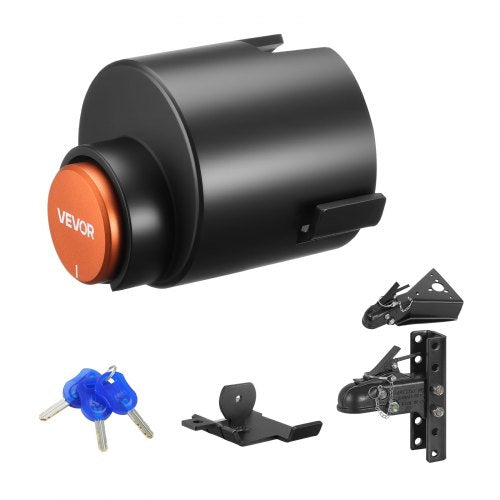 Trailer Lock, Fits 58.6 mm Cast Ball Couplers, Heavy Duty Hitch Lock with 3 Keys Secures Security Chains, Corrision-resistant, Anti-Theft RV Trailer Locks for RV, Trailer, Boat