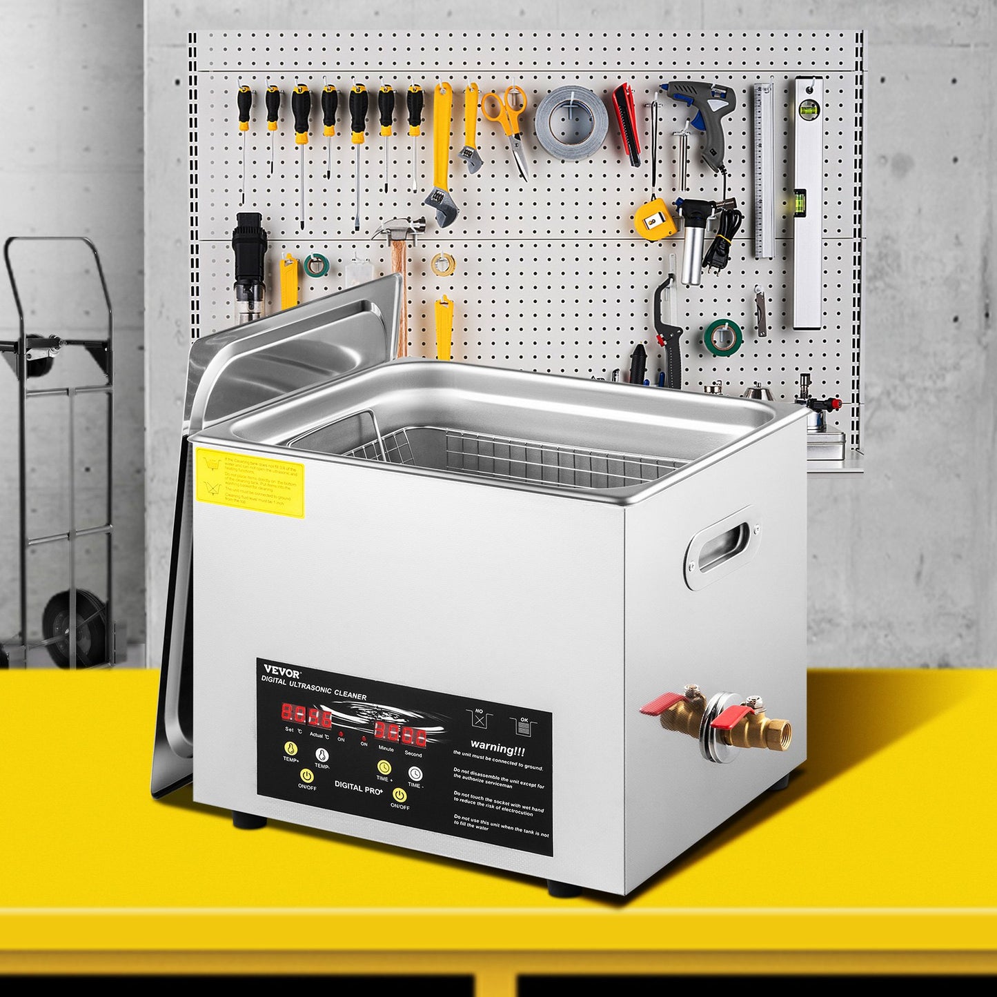 10L uppgraderad ultraljudsrengörare (400W värmare, 240W ultraljud) Professionell digital ultraljudsrengörare för laboratoriebruk med värmartimer för rengöring av delar och instrument