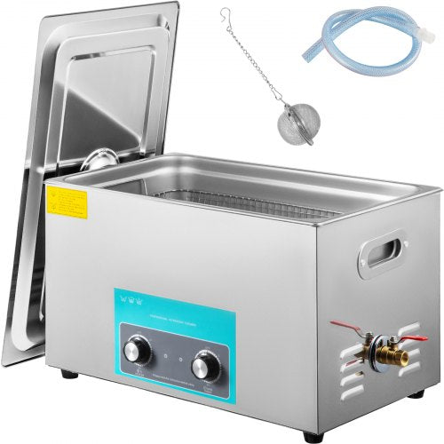 22L Ultrasonic Cleaner, 304 Stainless Steel Professional Knob Control, Ultrasonic Cleaner with Heater Timer for Jewelry Watch Glasses Circuit Board Dentures Small Parts Dental Instrument
