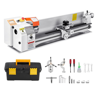 Metal Lathe Machine, 220 x 1000 mm(8.7 x 39 in), Precision Bench Power Metal Lathe, Automatic Feed, 0-2500 RPM Variable Speed, 1250W Brushless Motor, for Processing Precision Parts Soft Metals Wood Plastics