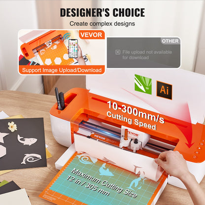 Vinyl Cutter Machine, Bluetooth Connectivity DIY Cutting Machine, Compatible with iOS, Android, Windows and Mac, Massive Designs Included, for Creating Customized Cards, Home Decor