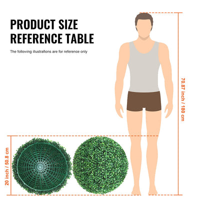 Artificial Topiaries Boxwood Trees, 50.8 cm Tall (2 Pieces), Ball-Shape Faux Topiaries Plant, All-year Green Feaux Plant Decorative Balls for Backyard, Balcony, Garden, Wedding and Home Décor