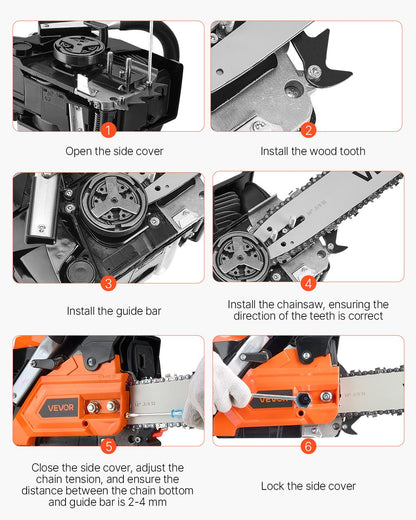 40 cc bensindriven motorsåg, 14 tums bensindriven motorsåg, 1,8 hk motorsåg med halkfritt handtag, bensindrivna motorsågar med dubbla bränsletankar, för vedkapning, trädbeskärning och markröjning