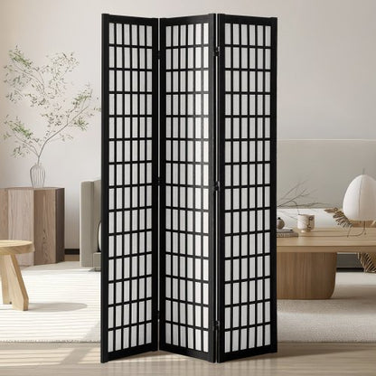 Room Divider, 3 Panel Japanese Room Divider, Wood Folding Privacy Screen Indoor, Japanese Partition Dividers Portable Decoration Screens, for Room Separation Home Office Restaurant & Bedroom