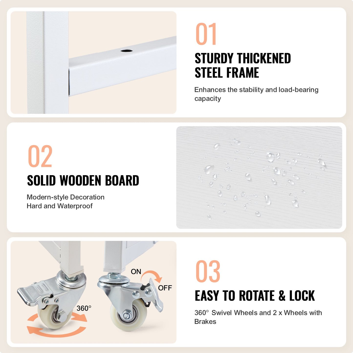 Heat Press Table, 3 Tier Movable Heat Press Stand, Foldable Heat Transfer Machine Stand with Wheels and Vinyl Roll Holder, Rolling Metal Workbench for Sublimation Transfer Machine, White