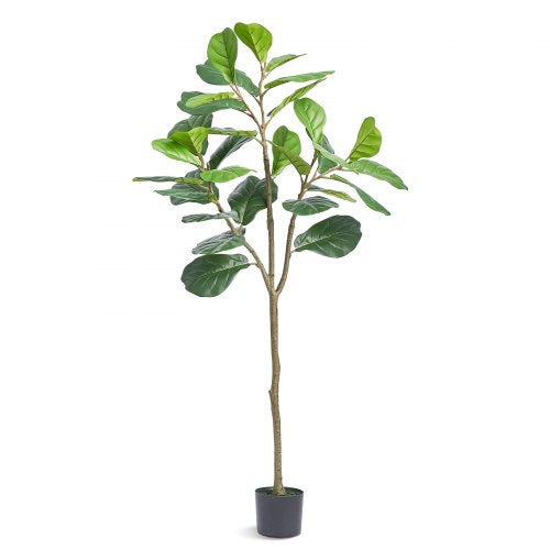 Artificial Fiddle Leaf Fig Tree, 5 FT, Secure PE Material & Anti-Tip Tilt Protection Low-Maintenance Faux Plant, Lifelike Green Fake Potted Tree for Home Office Warehouse Decor Indoor Outdoor