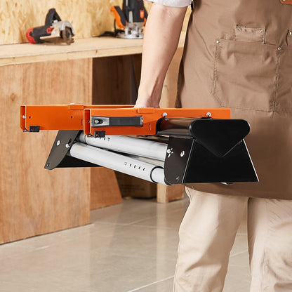 Miter Saw Stand, 330lbs Load Capacity Steel Collapsible Stand for Miter Saw with One-piece Mounting Brackets Clamps, 29.1"-32.9" Adjustable Height, Portable Compact and Folding Miter Saw Stand
