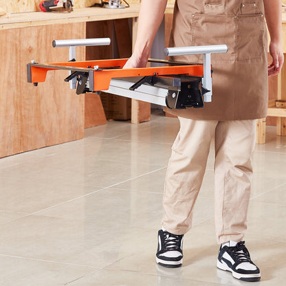 Miter Saw Stand, 300lbs Load Capacity Steel Collapsible Stand for Miter Saw with One-piece Mounting Brackets Clamps, Adjustable Height and Length, Portable Compact and Folding Miter Saw Stand