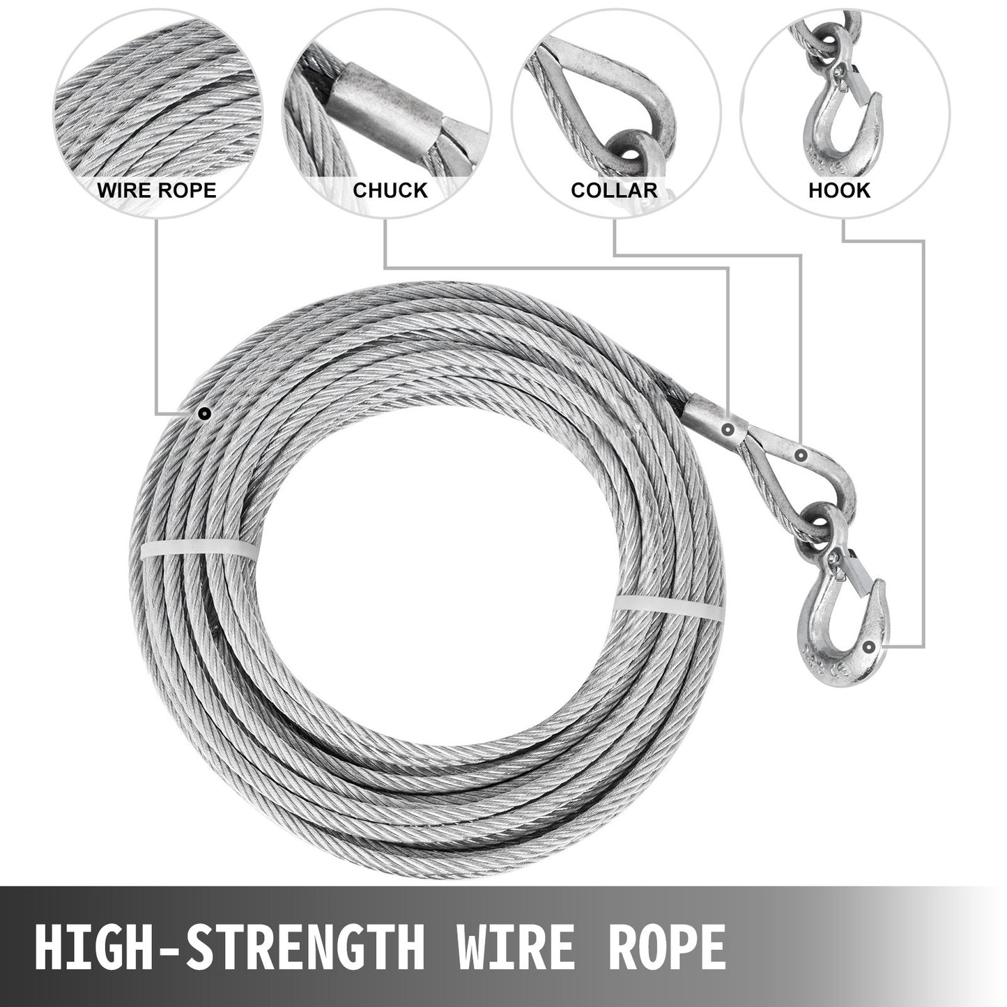 Wire Rope Puller 1.6T/1587.6 kg Capacity Hand Winch Rope 2011.7 cm Grip Puller Manual Wire Rope Puller Heavy Duty Wire Rope Grip Puller Hoist Pulling Towing Equipment for Indoor and Outdoor Use