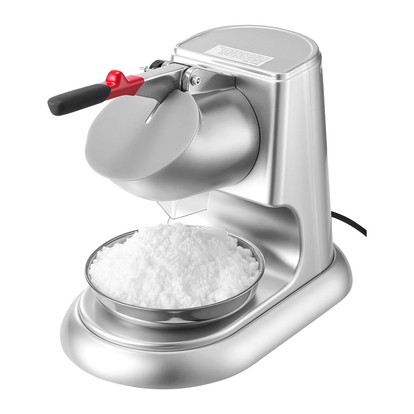 Ice Crusher Machine, 100kg Per Hour Electric 4 Blades Snow Cone Maker, Stainless Steel Shaved Ice Machine with Bowl and Cover, 300W 2000RPM Ice-Shaver for Home and Commercial Use, Silver