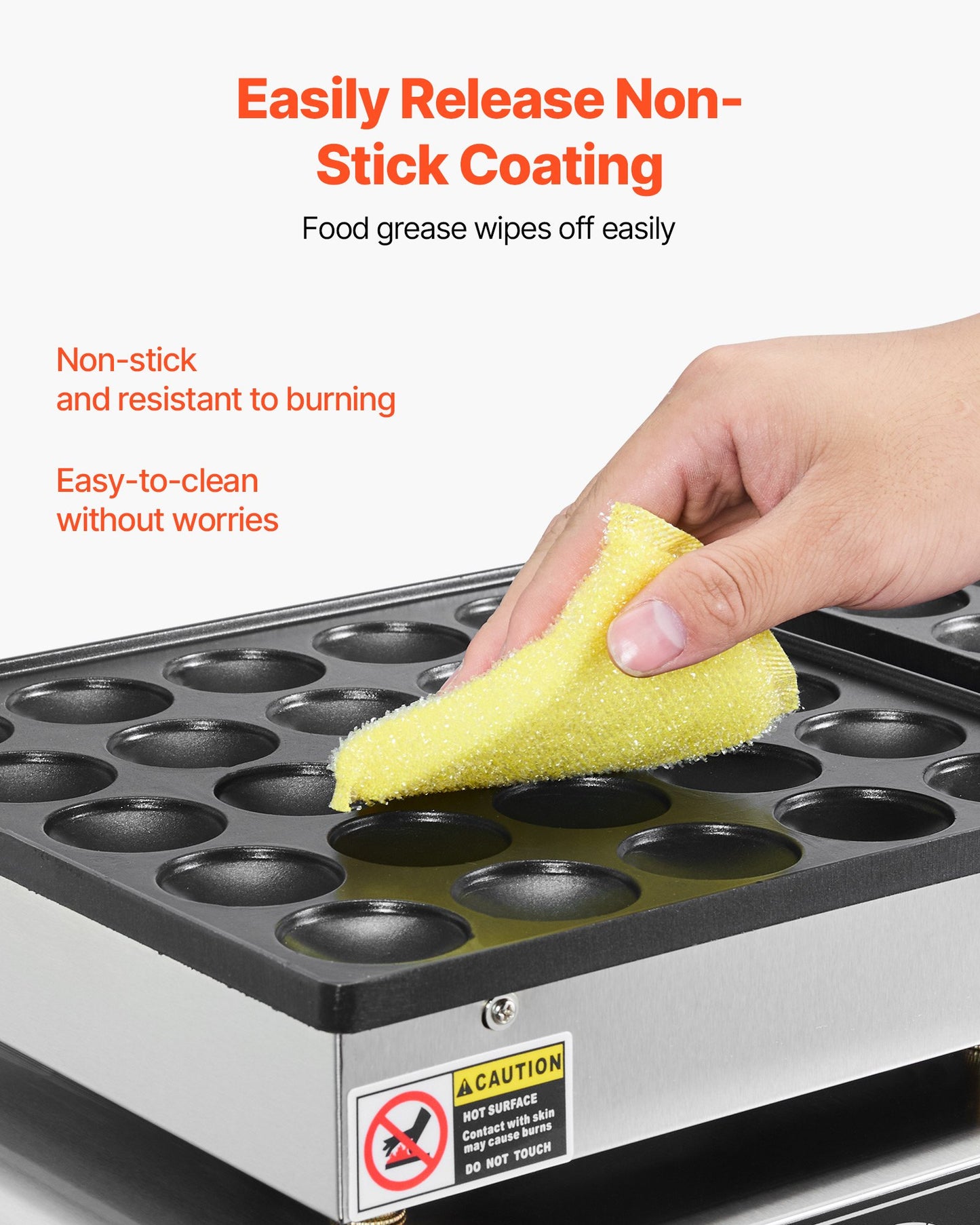 50PCS Mini Dutch Pancake Maker, Non-stick Stainless Steel Dorayaki Baker, 1800W Commercial Electric Poffertjes Grill Pan, Dual Temp & Time Control, for Kitchen Restaurant Breakfast Dessert