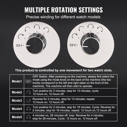 Watch Winder, Watch Winder for 4 Men's and Women's Automatic Watches, with 2 Super Quiet Japanese Mabuchi Motors, Blue LED Light and Adapter, High-Density Board Shell and Black PU