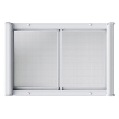 Concession Window for Food Truck, 36"x24" Aluminum Alloy Service Window, Up to 85 Degrees Serving Window with 2 Sliding Windows & Awning Door & Drag Hook, for Food Truck Concession Trailer