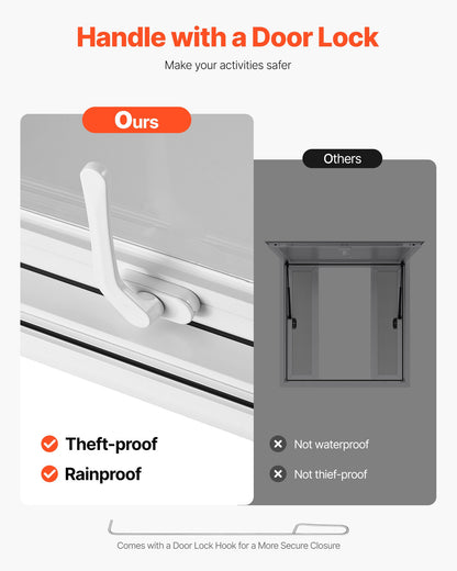 Concession Window 92x92 cm, Aluminum Alloy Service Window for Food Truck, Up to 85 Degrees Stand Serving Window with 4 Sliding Windows, Awning Door, and Drag Hook, for Concession Trailers
