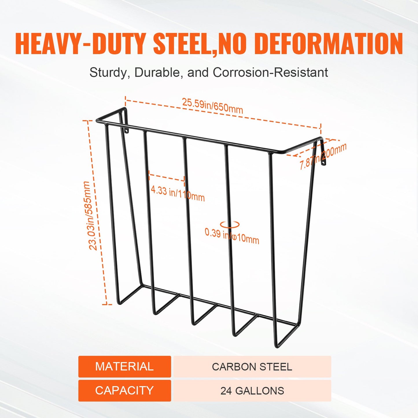 Livestock Hay Feeder, 24 Gallons Large Capacity, Heavy-Duty Steel Goat Hay Rack, 27'' Long Wall Mounted Horse Hay Holder, Multiple Sided Feeding Rack for Sheep Farm Livestock Indoor Outdoor