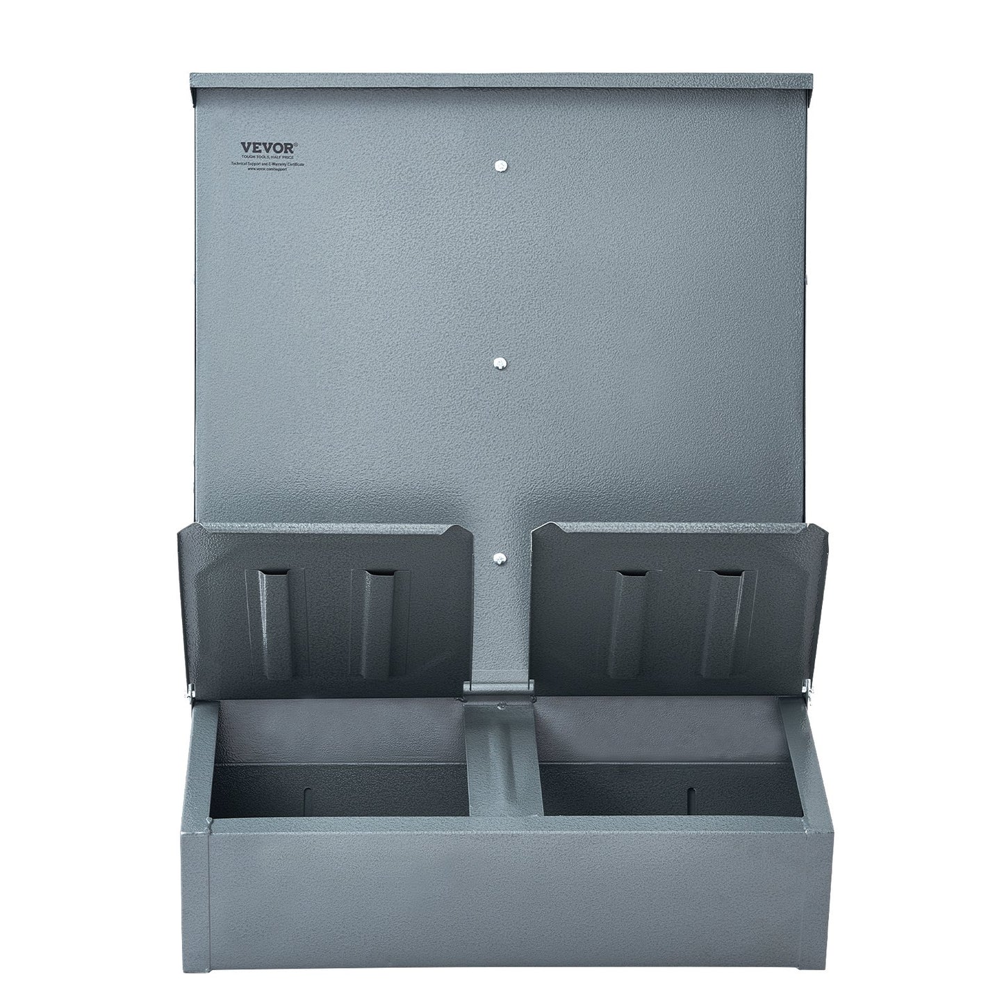 Hog Feeder, 3.7 Bushel Capacity, Double Door Pig Feeder, Heavy Duty Steel Piglets Feeder, Multipurpose Trough Creep Feeder, Outdoor Livestock Feeder Farm Accessory for Feeding up to 8 Hogs