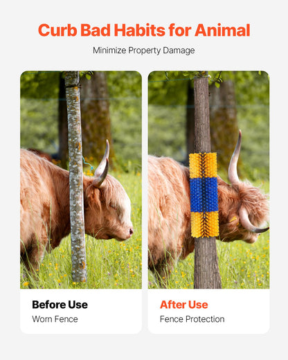 Livestock Scratching Brush, 6 Pcs Horse Brush with 12 Screws, 17.1 x 7.5 in Cow Scratcher, for Back Itch Relief & Keep Cleaning, Grooming & Scratching Post for Horse, Pig, Cattle Supplies