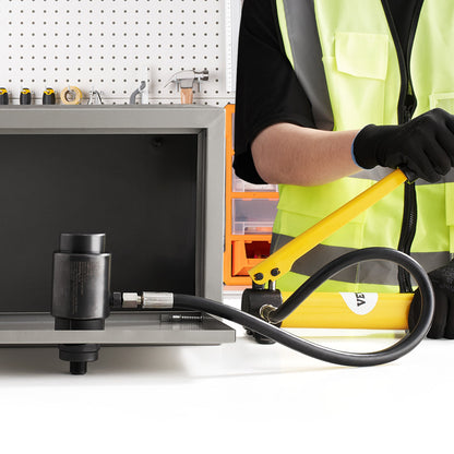 15 Ton Hydraulic Knockout Punch Driver Kit Hole Tool 12.7mm-101.6mm with 10 Dies