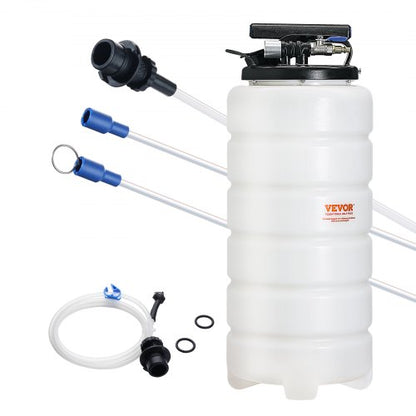 Fluid Extractor, 4 Gallons (15 Liters), Pneumatic/Manual Oil Changer Vacuum Fluid Extractor with Dipstick and Suction Hose, Oil Extractor Change Pump for Automotive Fluids Vacuum Evacuation