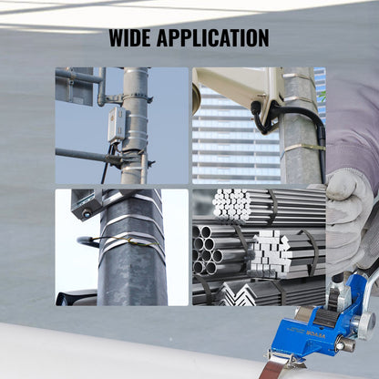 Banding Strapping Kit with Strapping Tensioner Tool, 100 ft Length 304 Stainless Steel Banding, 100 Metal Seals, Pallet Packaging Strapping Banding Kit, Banding Packaging Strapping for Packing