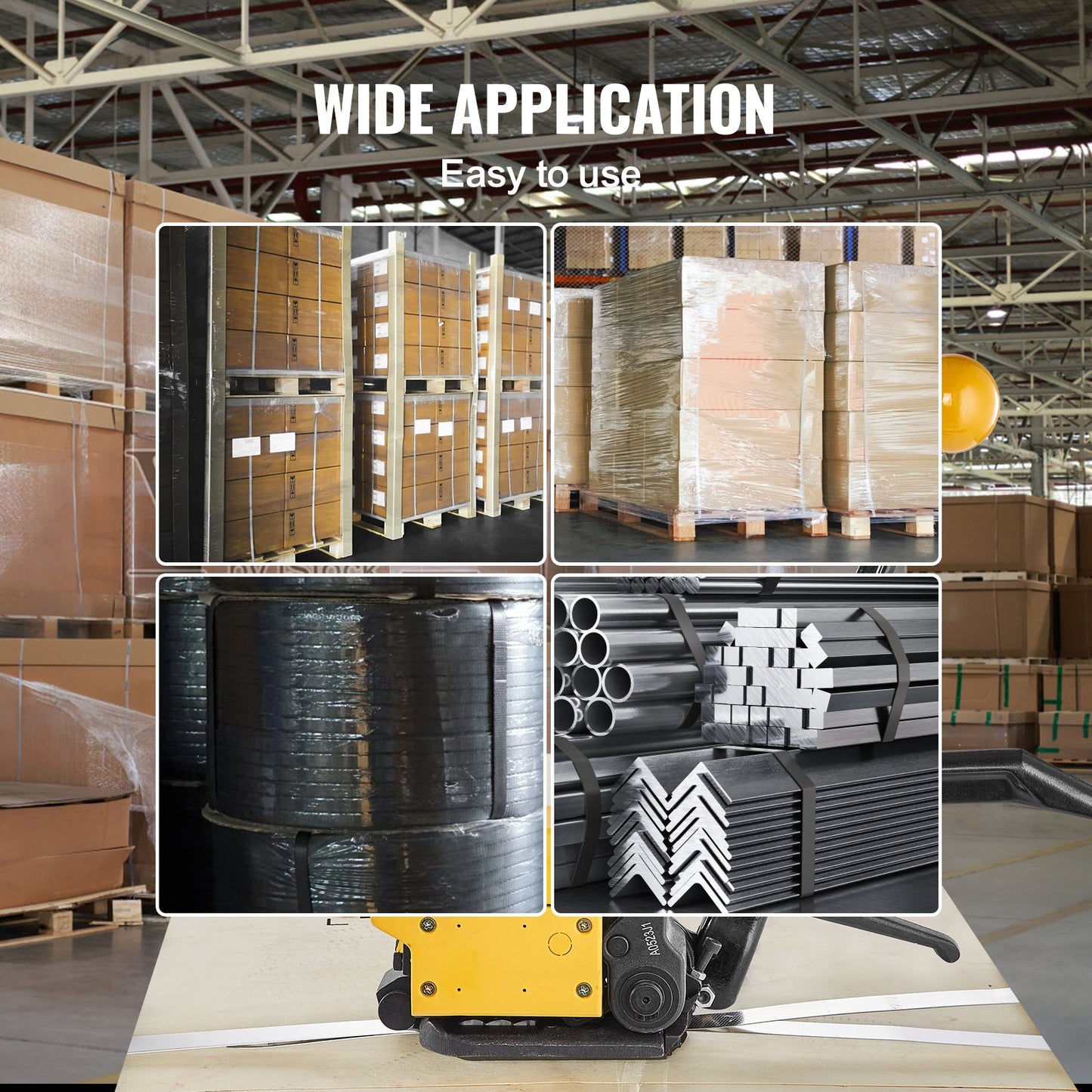 Steel Strapping Tool for 1.3-1.9 cm Width, 3-in-1 (Tensioner, Crimper, Cutter) Manual Belt Packaging Banding Machine Packaging Metal Steel Strapping Banding Tool Machine for Stainless Steel Strap