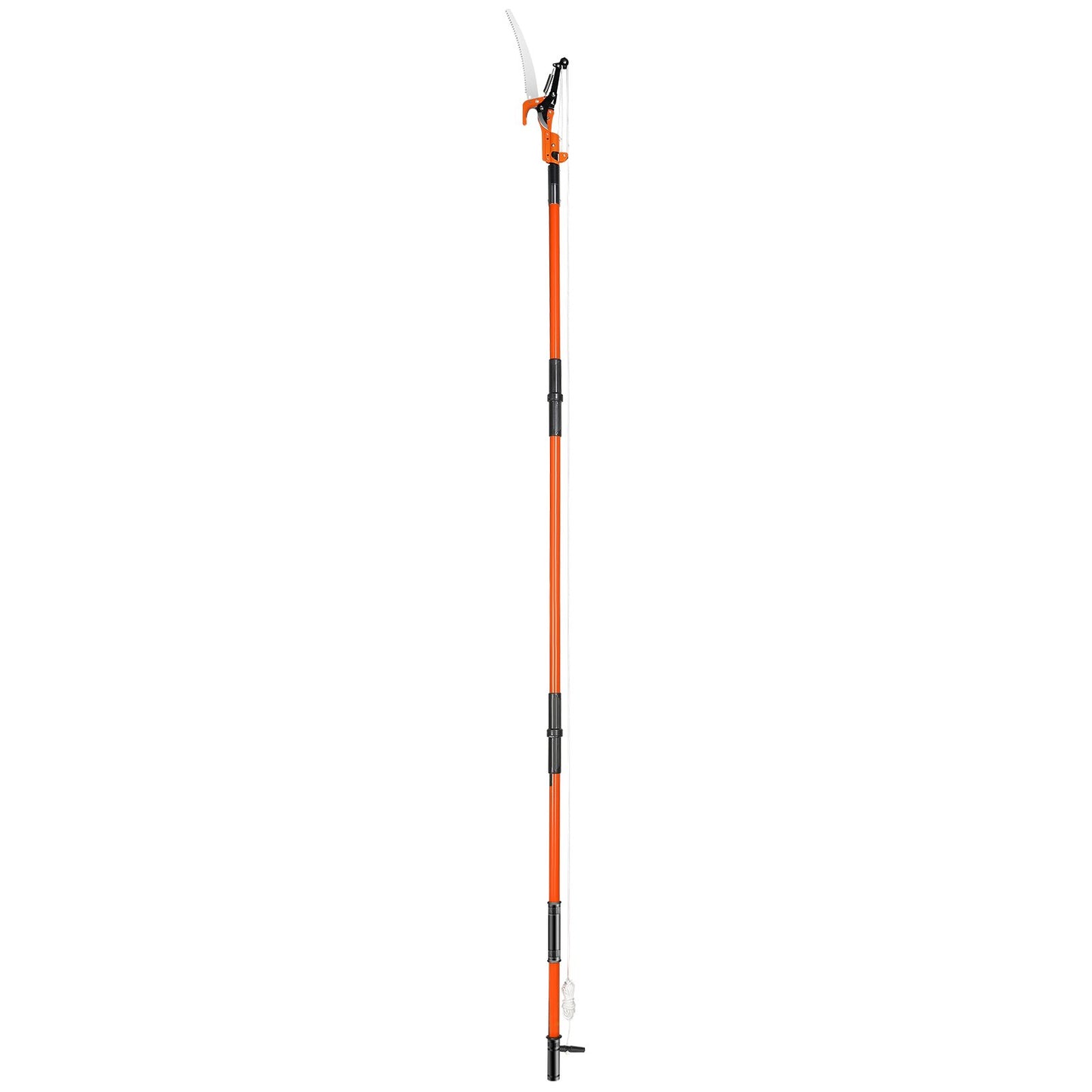 Manual Pole Saw, 2.2-8.2 m Extendable Tree Pruner, Sharp Steel Blade and Scissors High Branches Trimming, Branch Trimmer with Lightweight 2.4 m Fiberglass Handles, for Pruning Palms and Shrubs