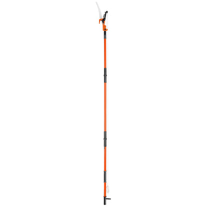 Manual Pole Saw, 2.2-8.2 m Extendable Tree Pruner, Sharp Steel Blade and Scissors High Branches Trimming, Branch Trimmer with Lightweight 2.4 m Fiberglass Handles, for Pruning Palms and Shrubs