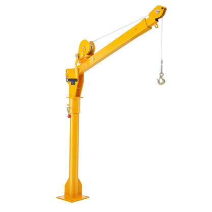 Pickup Truck Crane, Folding Truck-Mounted Bed Crane with 1100 lbs Manual Winch, Steel Pickup Truck Jib Crane Hoist 360 Degrees Swivel for Lifting Goods in Construction, Forestry, and Factory