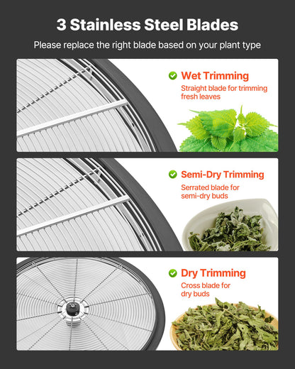 Bud Leaf Bowl Trimmer, 600 mm Manual Bud Trimmer, with Sharp Stainless Steel Blades, Visual Cutting, Wet & Dry Hydroponic Cutting Machine, Twisted Spin Cut for Plants Leaves Buds Flowers