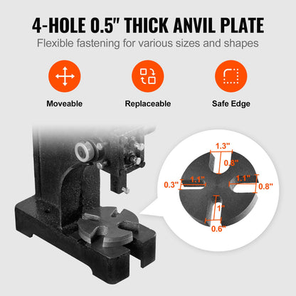 Arbor Press, 1 Ton Manual Arbor Press, 15 cm Maximum Height, Cast Iron Heavy-duty Manual Desktop Arbor Press, Precision Hand Press for Stamping, Bending, Stretching, Forming