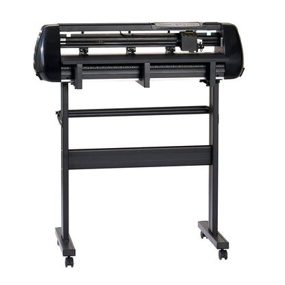 Vinyl Cutter Machine, 720 mm Max Feed Width, Dual Blades, Adjustable Force and Speed, LED Display, Vinyl Plotter Cutter Printer Bundle with Sticker Sheets, Transfer Film, Signmaster Software