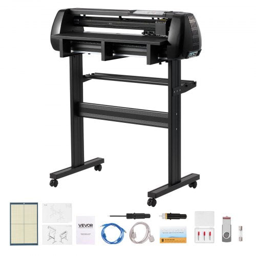 Vinyl Cutter Machine, 720 mm Max Feed Width, Dual Blades, Adjustable Force and Speed, LED Display, Vinyl Plotter Cutter Printer with Signmaster Software for Compatible with Windows and macOS
