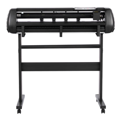 Vinyl Cutter Machine, 870 mm Max Feed Width, Dual Blades, Adjustable Force and Speed, LED Display, Vinyl Plotter Cutter Printer Bundle with Sticker Sheets, Transfer Film, Signmaster Software