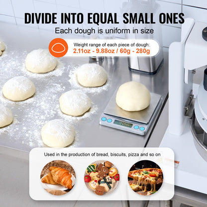 Dough Divider Rounder, 18PCS Manual Dough Equal Divider Machine, 2.11oz - 9.88oz Hand Press Dough Cutter with 304 Stainless Steel Tray and Blade, Bread Maker for Bakery, Restaurant, Commercial