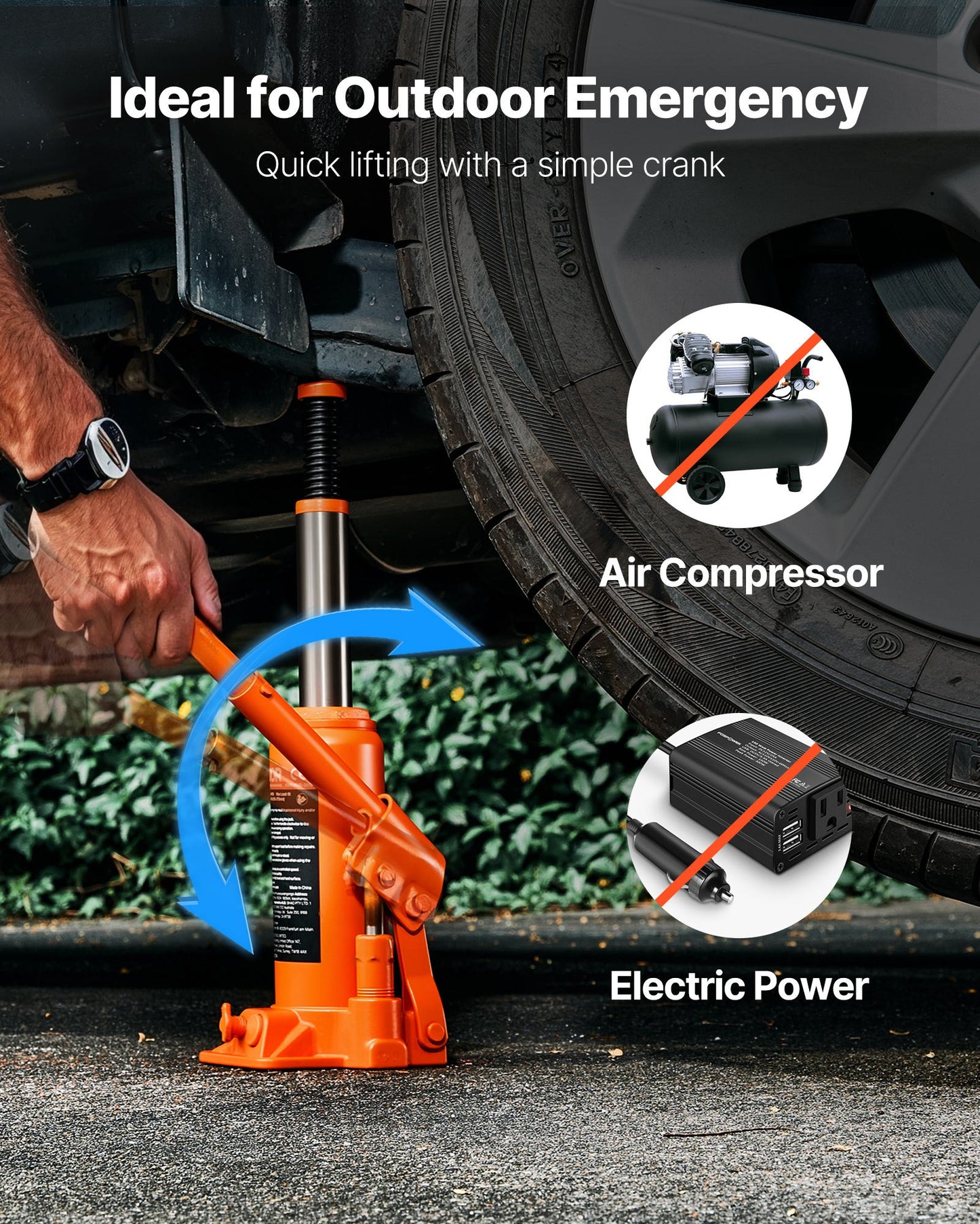 Hydraulic Bottle Jack, 6 Ton Load Capacity, 195-375 mm Lifting Range, Heavy Duty Hydraulic Welded Bottle Jack for Car, SUV, Pickup, Auto Repair, House Lift and Agricultural Equipment, Orange