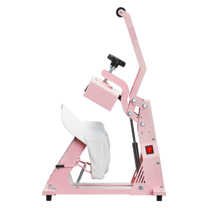 Hat Heat Press Machine, with 4pcs Interchangeable Platens, Precise Temperature and Time Control, Hat Press for HTV Iron On and Sublimation Projects, for Caps, Headbands, Cuffs, Face Masks, Pink