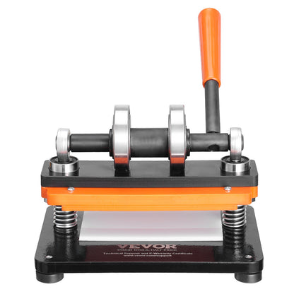 Läderskärmaskin, 18 x 10 cm präglingsplatta, manuell stans, 1,2 cm tryckslag för läderprägling, stansmaskin med dubbla styraxlar för olika material