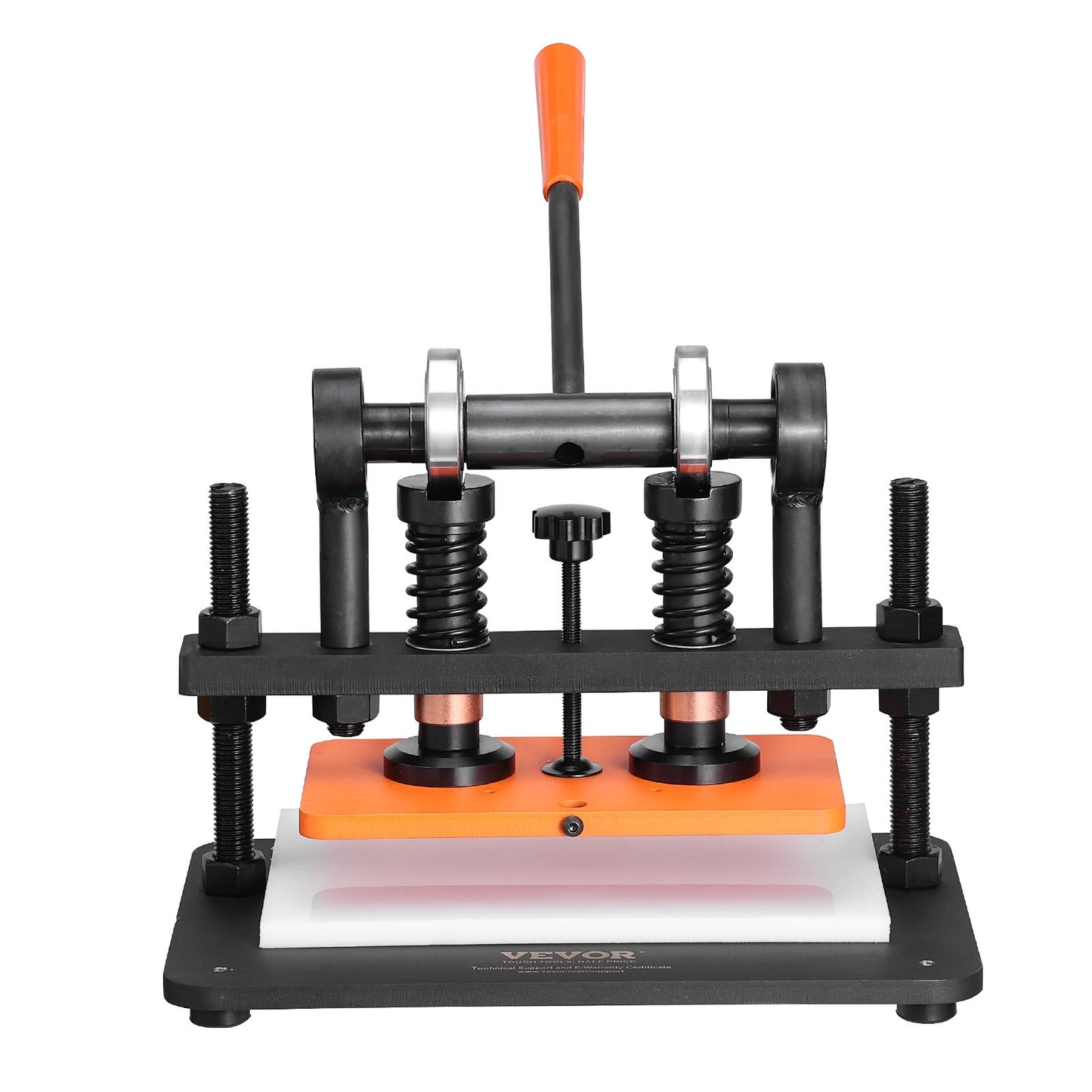 Läderskärmaskin, 25,9 x 15 cm präglingsplatta, manuell stans, 1,2 cm tryckslag, läderpräglingsmaskin med dubbla styraxlar för olika material