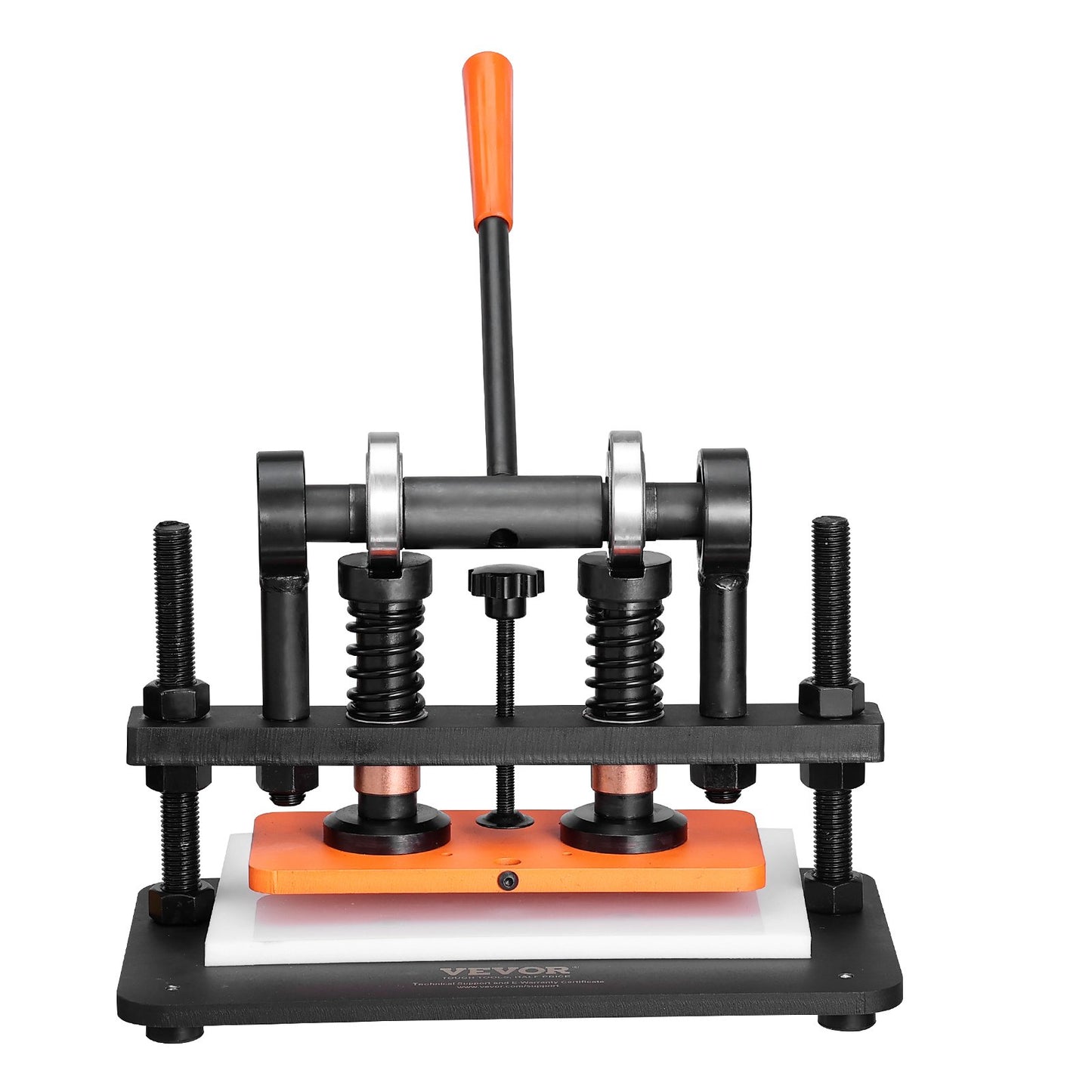 Läderskärmaskin, 25,9 x 12 cm präglingsplatta, manuell stans, 1,2 cm tryckslag, läderpräglingsmaskin med dubbla styraxlar för olika material