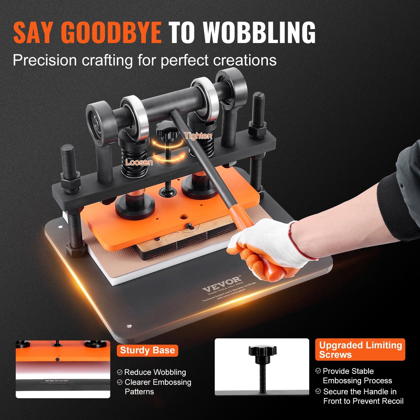 Leather Cutting Machine, 11 x 5.5 in Embossing Plate Manual Die Cutter, 0.47 in Pressure Stroke Leather Embossing Machine, Dual Guide Shafts Die Cut Machine for Various of Materials