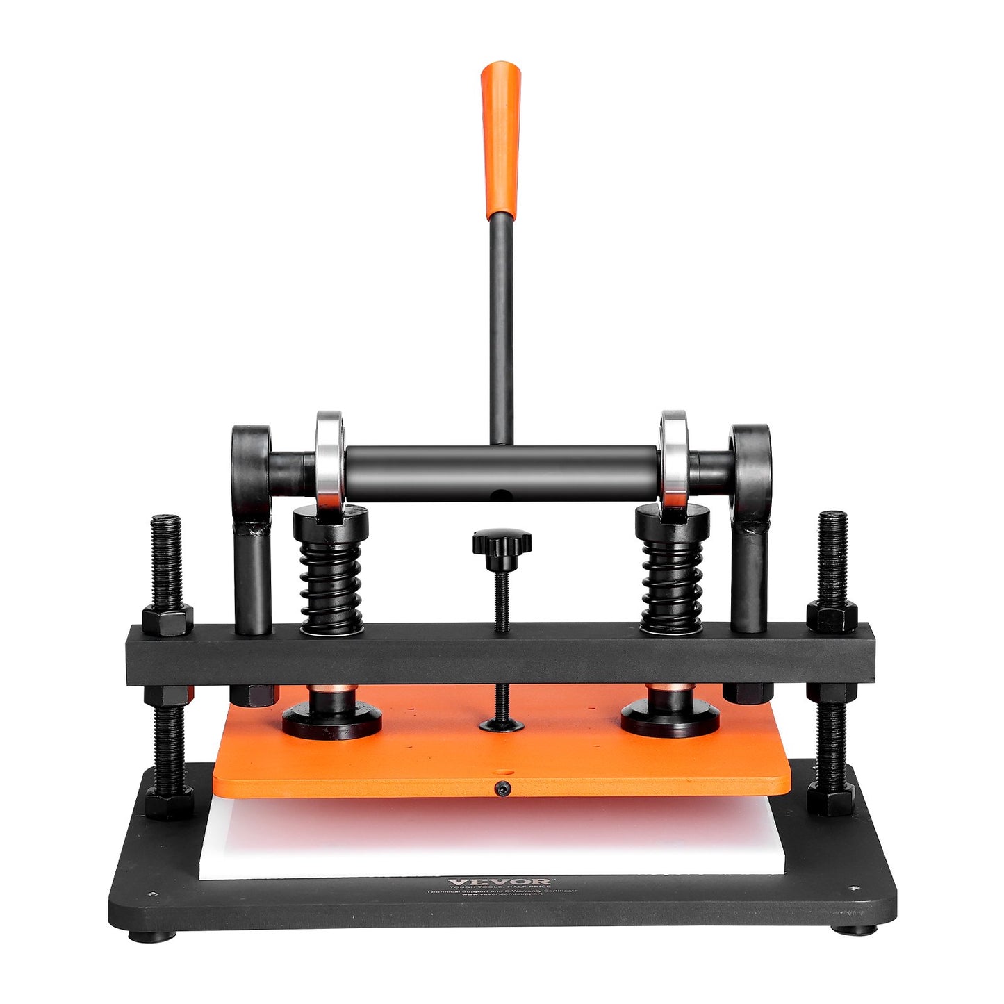 Läderskärmaskin, 36 x 25,9 cm präglingsplatta, manuell stans, 1,2 cm tryckslag, läderpräglingsmaskin med dubbla styraxlar för olika material