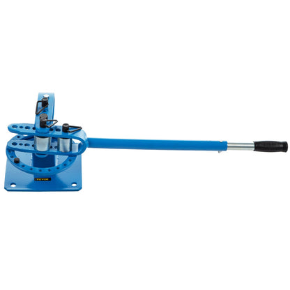 YP-9 Manual Bench Top Compact Bender Pipe Bending Machine 7 Dies 1-3inch Metal Fabrication Tube Rod Pipe Bender 44ft Mount Powdercoat Telescoping Handle Maximum 5/8 Thick 1-15/16inch Width