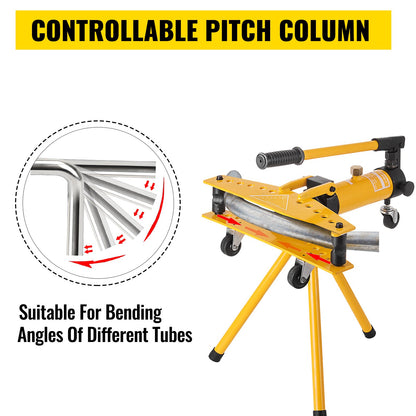 Manual Hydraulic Pipe Tube Bender Machine 10 Ton Manual Hydraulic Tube Bending Machine 6.4–25.4 mm Diameter 6 Dies for Heating and Piping Construction