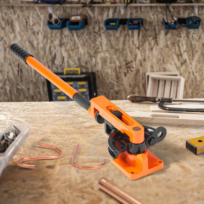 Pipe Tube Bender, 9.5mm to 25.4mm OD Manual Pipe Tube Bender with 7 Bending Dies, 180° Copper Aluminum Pipes Bending Tools for HVAC Air Conditioning Refrigerator Auto Repair