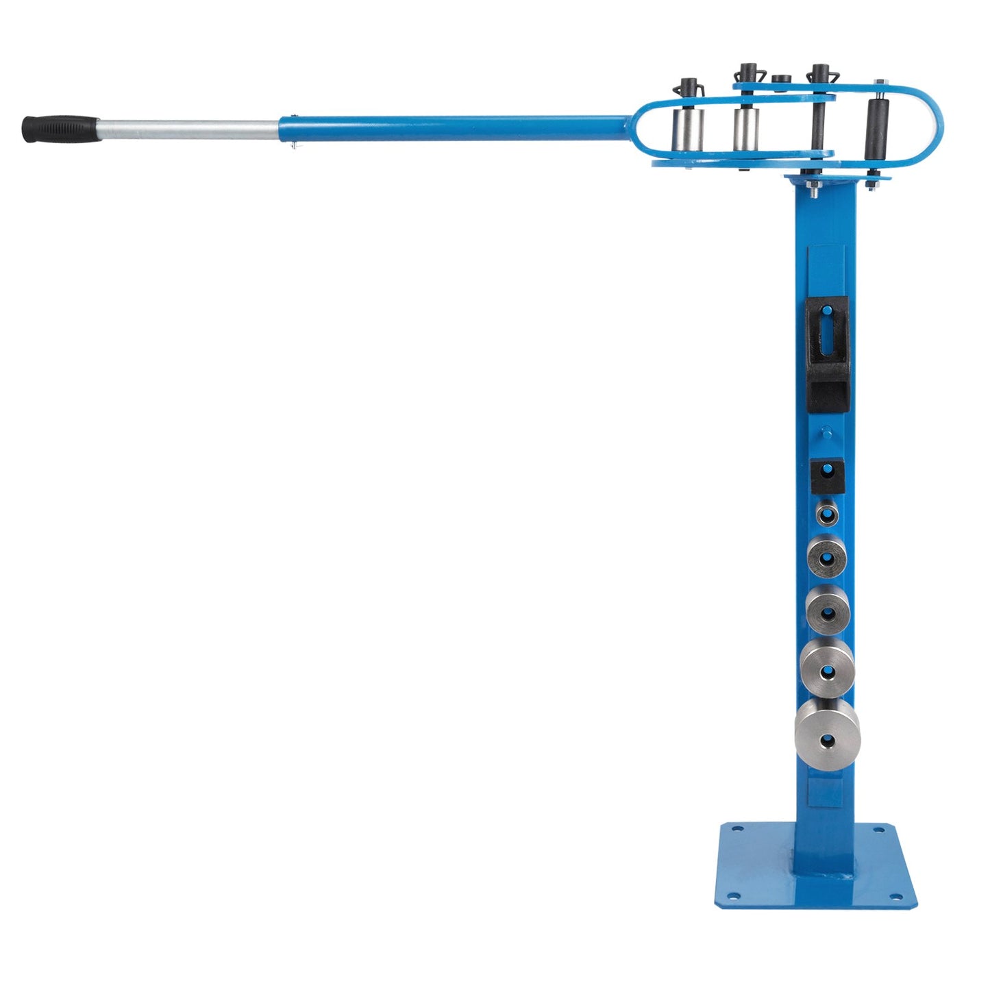 Compact Bender Metal Manual Floor Type 7 Dies 1-3" Fabrication Metal Pedestal Solid Handle Telescoping Mountable 117.2cm Handle Rod Tube for Shape Steel, Iron, Wrought Iron, Brass, Copper